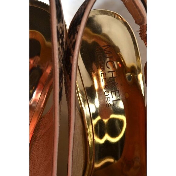 Michael Kors Women's Snake Print Peep Toe Slingback Heels-LT3104 - Picture 7 of 9